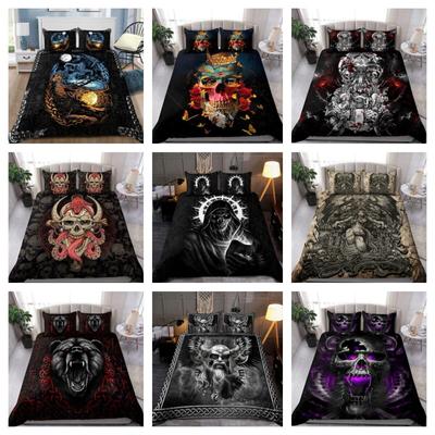 Juego de Cama Estampado de Calaveras Funda Nórdica Juegos de Fundas de Edredón Suaves Regalo para Papá