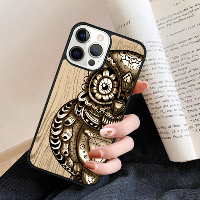 Owl Bird Clockwork Pretty Steampunk Phone Case Back Cover for iPhone 17 Air 16 15 14 13 11 12 Pro Max Plus Coque