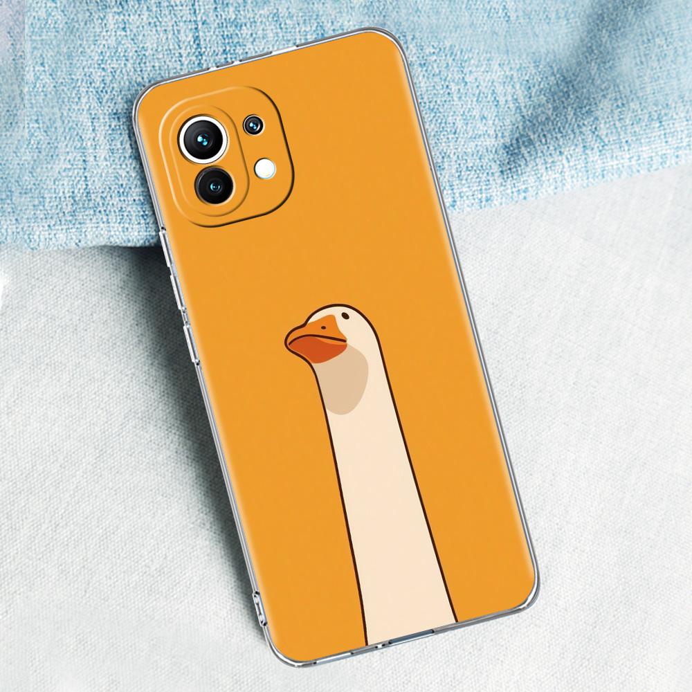 Phone Case For Xiaomi Mi 15 14 13 12 11 Lite 15T 13T 12T Pro Poco X7 X6 X5 Pro 5G X3 NFC F7 F6 F5 Clear Cover Funny Duck