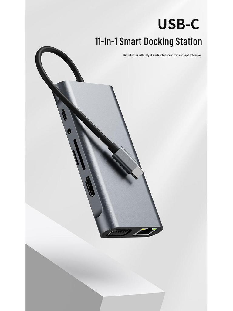 Cross-Border 11-in-1 USB 3.0 Type-C Hub with VGA Expansion