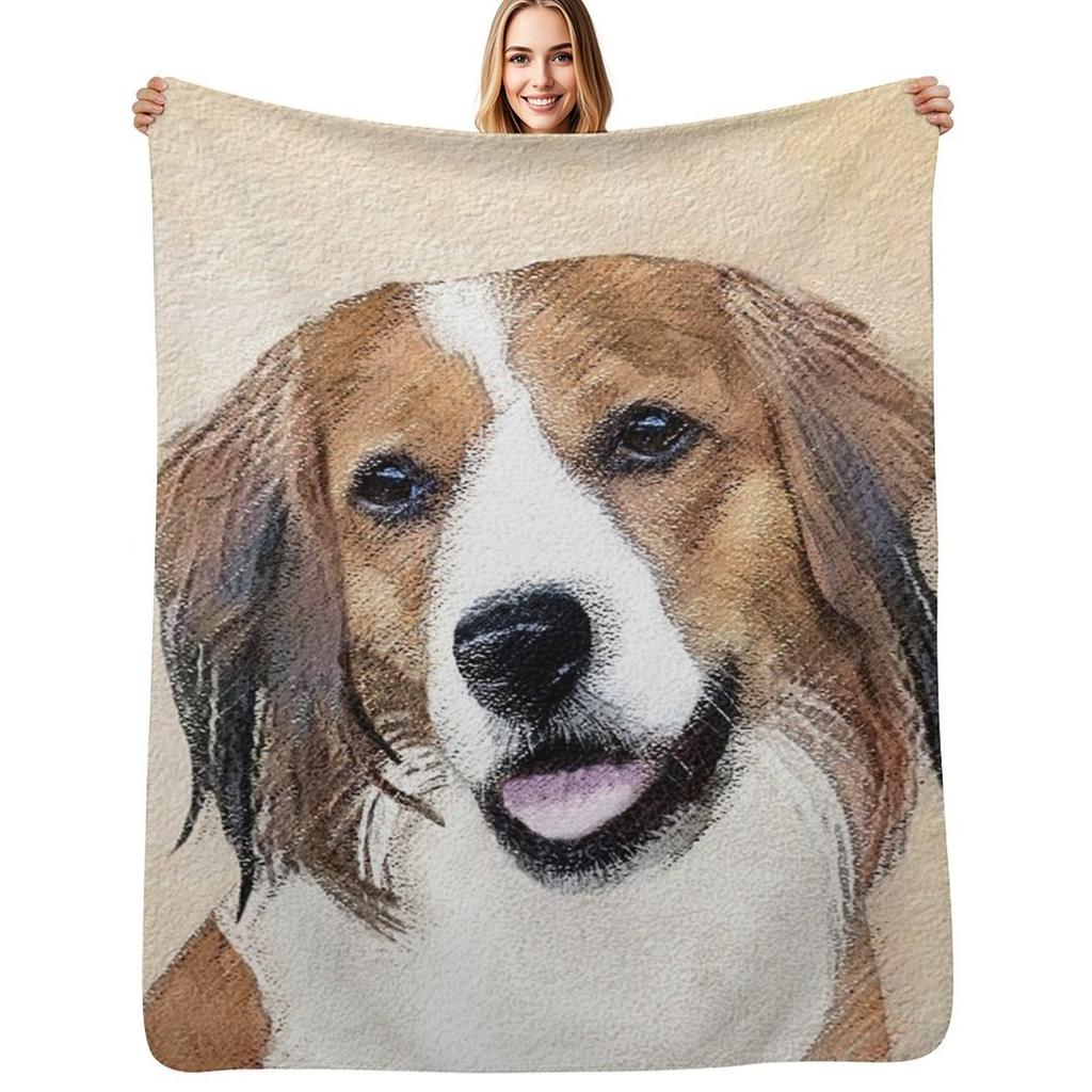 Niederländischer Kooikerhondje Gemälde Hunde Kunst Wurfdecke Gemütliche Nickerchen Decke Geschenk für Mama Papa