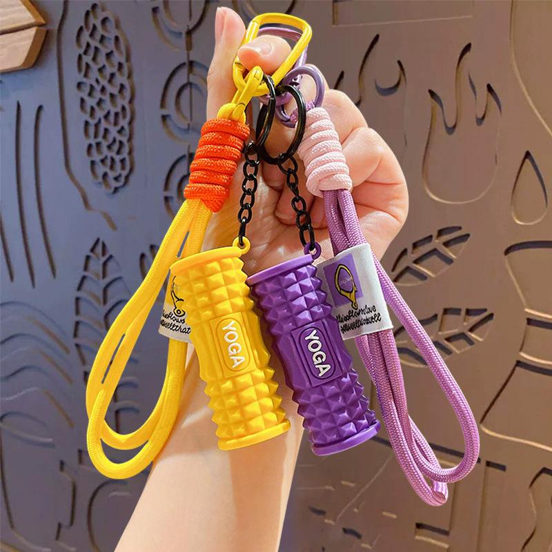 Bag Charm Mini Foam Roller Fitness Silicone Gym Workout Gifts Outdoor Backpack Pendant Gym-lockers Decoration For Gym Lovers