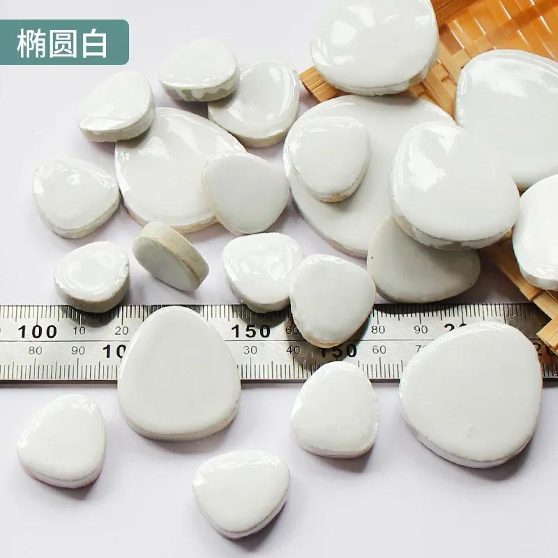 100g Oval Ceramic Mosaic Tiles Multi Color Mosaic Piece DIY Mosaic Making Stones for Craft Hobby Arts Home Wall Decoration arte