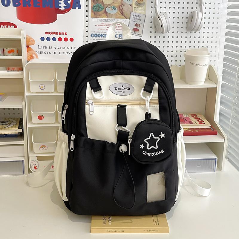 College Junior high school student schoolbag Japanese high school student contrasting color large capacity backpack cute little fresh girl backpack