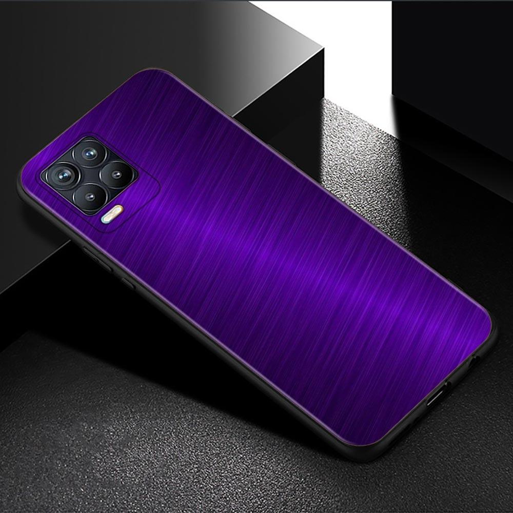 Schwarze Hülle für Realme 8 C21 5 6 7 Pro C3 XT GT Master Explorer 7i X50 C11 C21Y C20A X7 Cover dunkel gebürstetes Metall Texturmuster