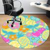 1pc Pineapple Floral Pattern Office Round Rug, Non-slip, Soft and Durable Office Rug for Interior Decoration, Perfect for Office, Beautiful Decoration