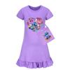 Girl Stitch Pattern Short Sleeve Nightdress With Ruffle Hem For Kids Fashion