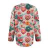 Fasjonabel langermet jakkecardigan med trykt Valentinsdag for kvinner