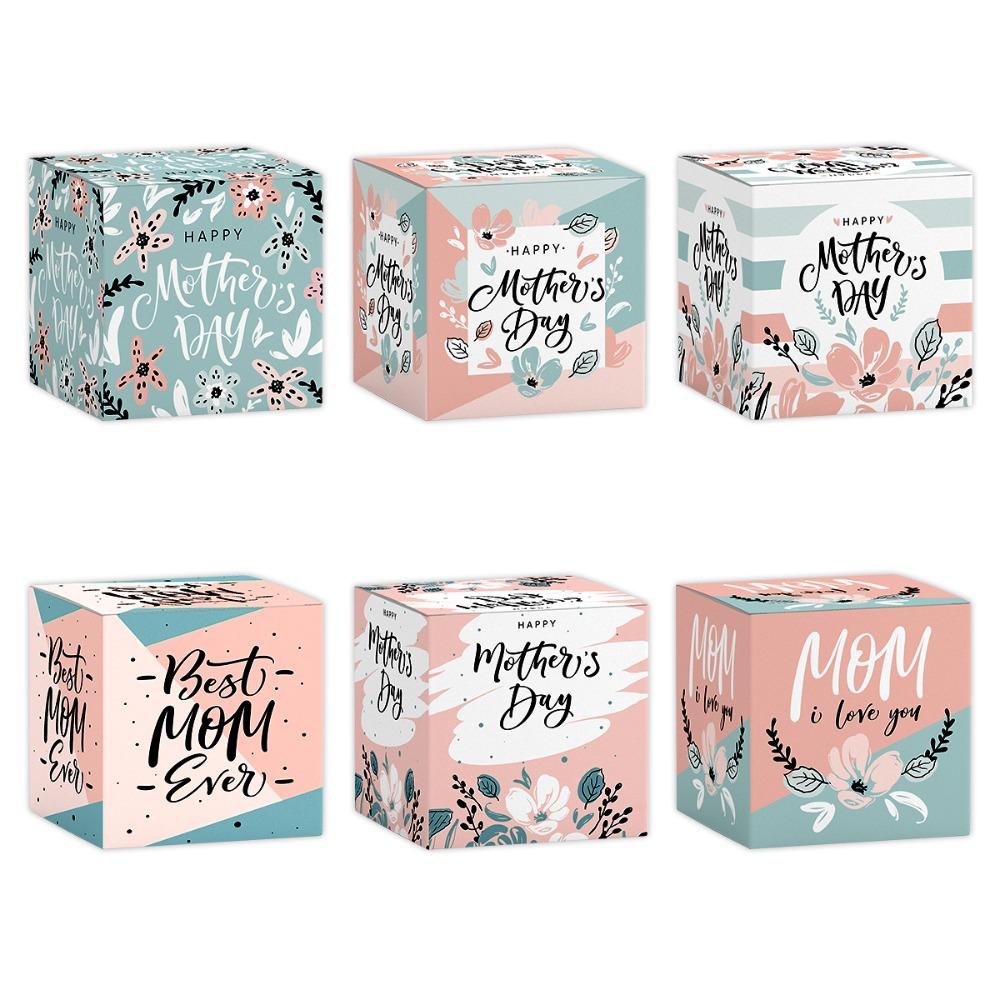 12pcs Colorful Snack Candy Boxes Cartoon Cookie Box Mother's Day Gift Boxes  Birthday Supplies