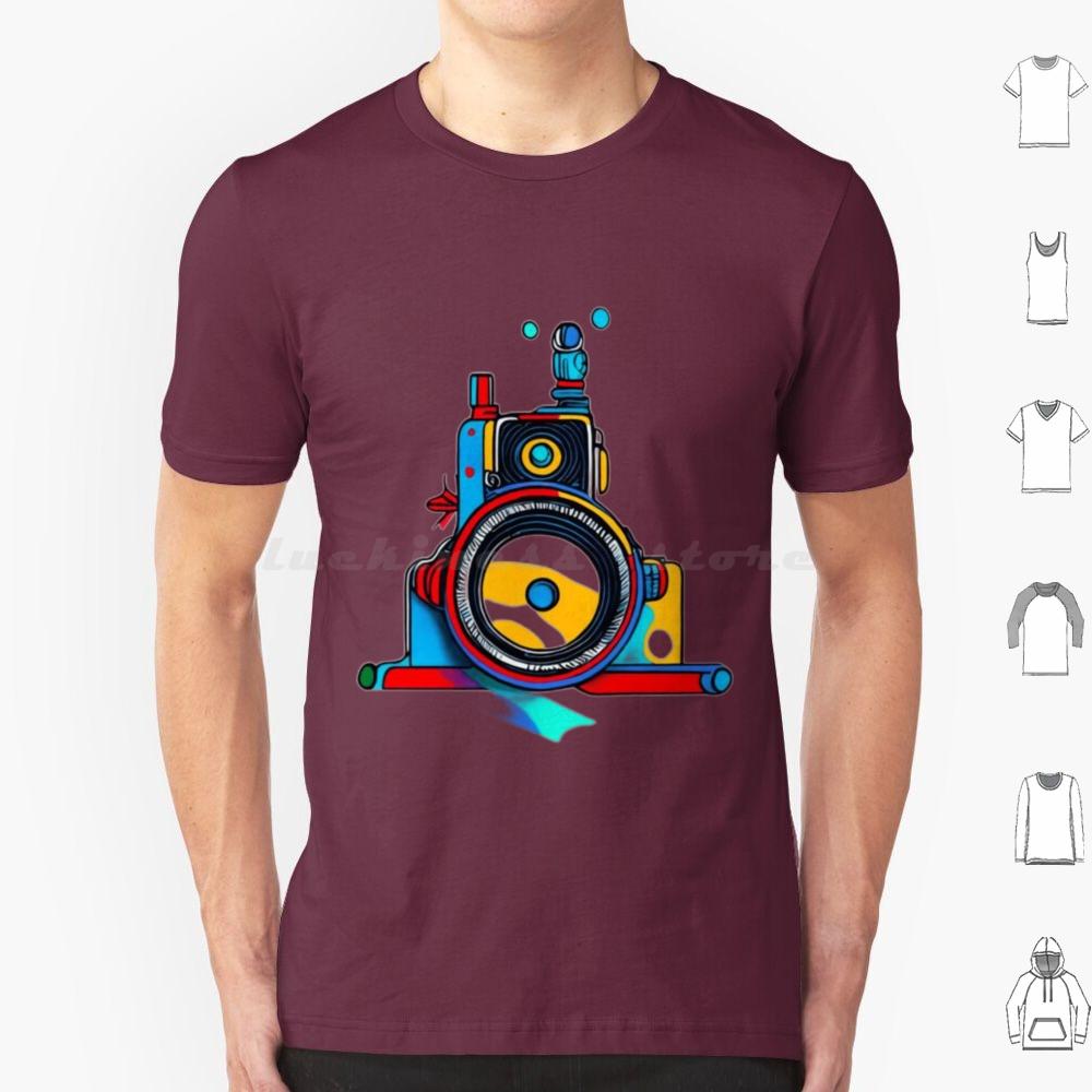 Fotografia T Shirt 6xl Cotton Cool Tee Fotografia Magliette Retro Film Sculpture Cinema Fotografia Vintage Camera Hasselblad