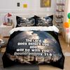 Inspirational Christian Quote Decor Soft Comfortable Duvet Cover Bedding Set Included 1*Duvet Cover & 2*Pillowcases, Gift