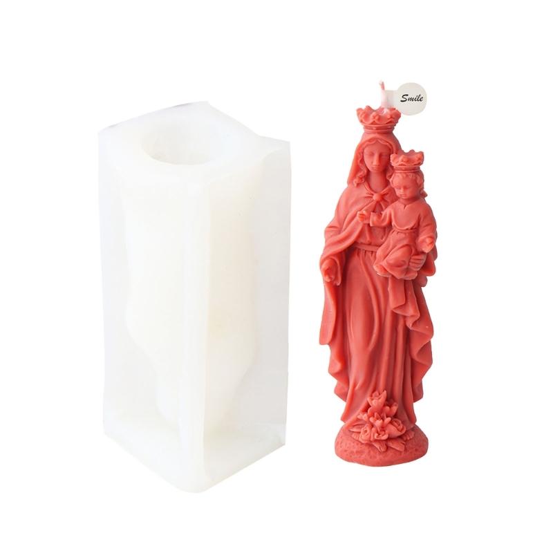 Bogini Maria Forma na Świecę Silikon Spożywczy Nieprzywierająca do DIY Świeca Mydło Gipsy Ręcznie Robione Ozdoby Odlewanie Żywicy