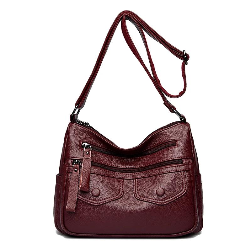 Large Capacity PU Zipper Shoulder Bag for Women Versatile Crossbody Bag High Quality Trendy Crossbody Bag
