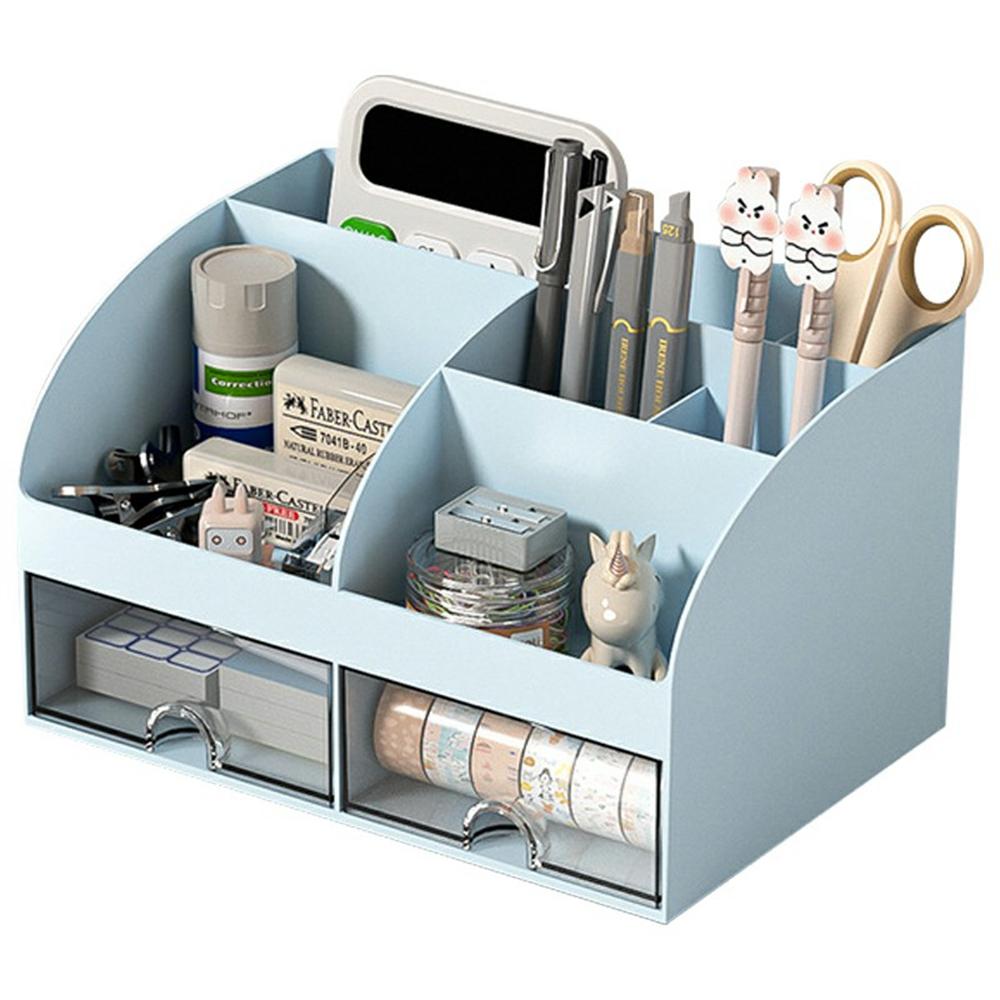 Plastic Desktop Organizer Rack Stationery Sundries Storage Box with Transparent Drawers