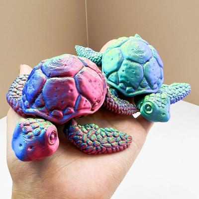 Estatuetas de Tartaruga Impressas em 3D Juntas Móveis Coleção Criativa Enfeites de Decoração de Mesa Presentes de Feriado para Decoração Artesanato