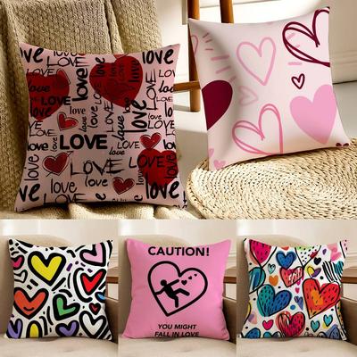 Lovely Heart of Love My Beloved Pillow Case Anti-dustmite Invisible Zipper Sofa Bed