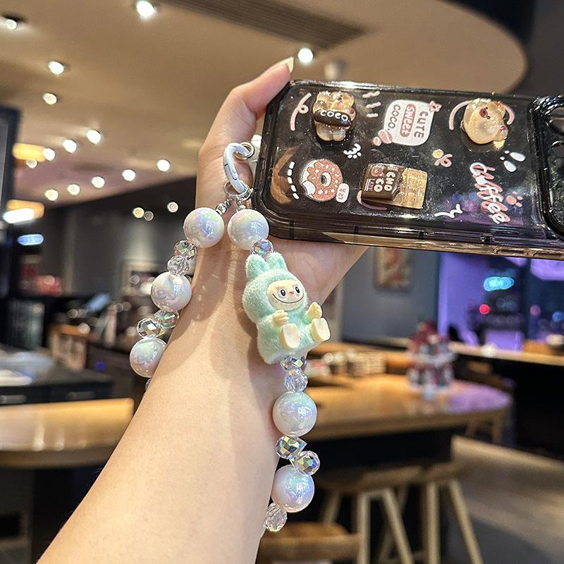 Labub Cartoon Doll Mobile Phone Lanyard DIY Keychain Pendant Student Couple Bag Pendant Small Gift