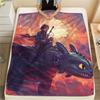 How to Train Your Dragon pattern Flannel Blanket, High quality Comfortable for All Seasons, Home Decor, Warmth and Comfort, Perfect for Gifts.