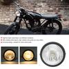 12V Universal Motorcycle Waterproof Dustproof Retro Headlamp HighLow Beam Front HeadlightBlack