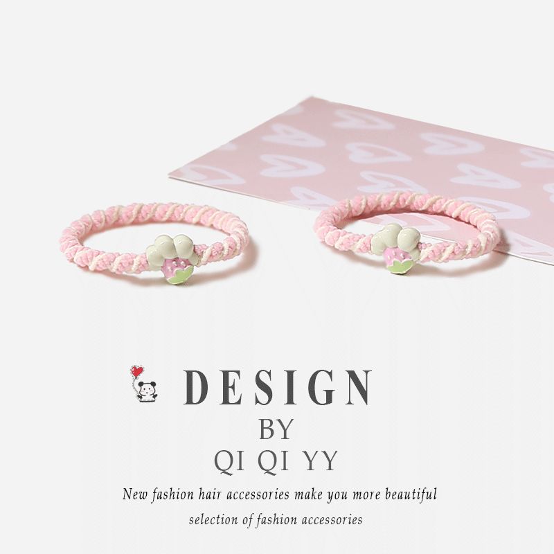 New Arrival Color Strawberry Hair Band Female Tied-up Hair Rubber Band Girlfriends' Gift Carrying Strap Sweet Hair Accessories High Elasticity Durable