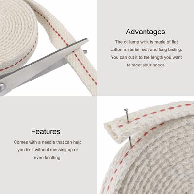 2 Meter Kerosene Lamp Wick Braided Cotton Wick Flat Cotton Oil Lamp Wick Core For Oil Lamp Lighting Lantern Making