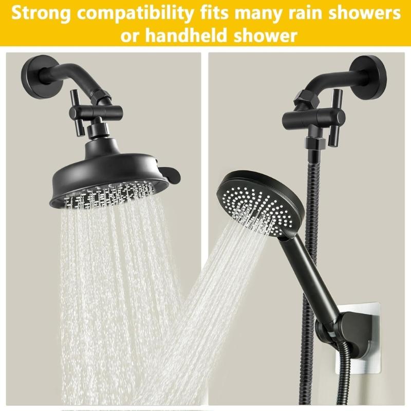 Metal Shower Head Extension Arm with 360 Rotational Function 1/2 Standard Thread Small Wall Mounts Bathroom Hardware