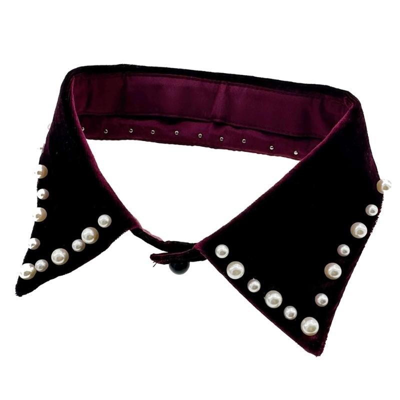 Metal Studded False Collar for Women Girl Detachable Collar Lapel Blouse Top Clothing Accessory Casual Decorative Collar