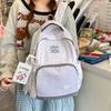 Schoolbag Backpack Women's Striped Star Backpack High School Student Class School Bag Commuter Bag Fashion Casual Travel Bag