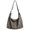 Leopard Print Canvas Shoulder Bag Women Crossbody Bag Large Capacity Tote Bag