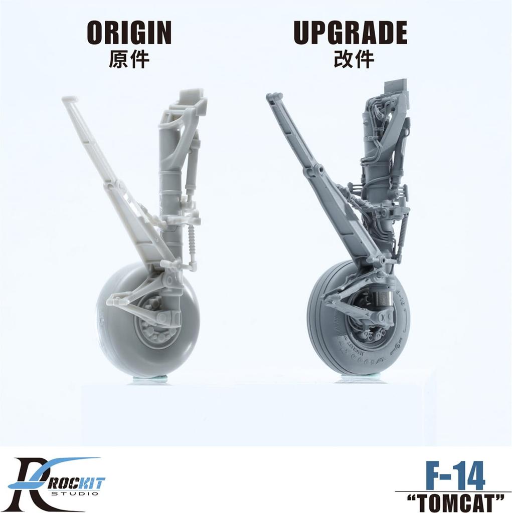 Rokit Studios Grumman Tomcat Landing Gear Wheel Set for Takeoff Position Plastic Model Kit Parts RKS480502T 1/48 F-14A/B/D & Weight-Deforming (for