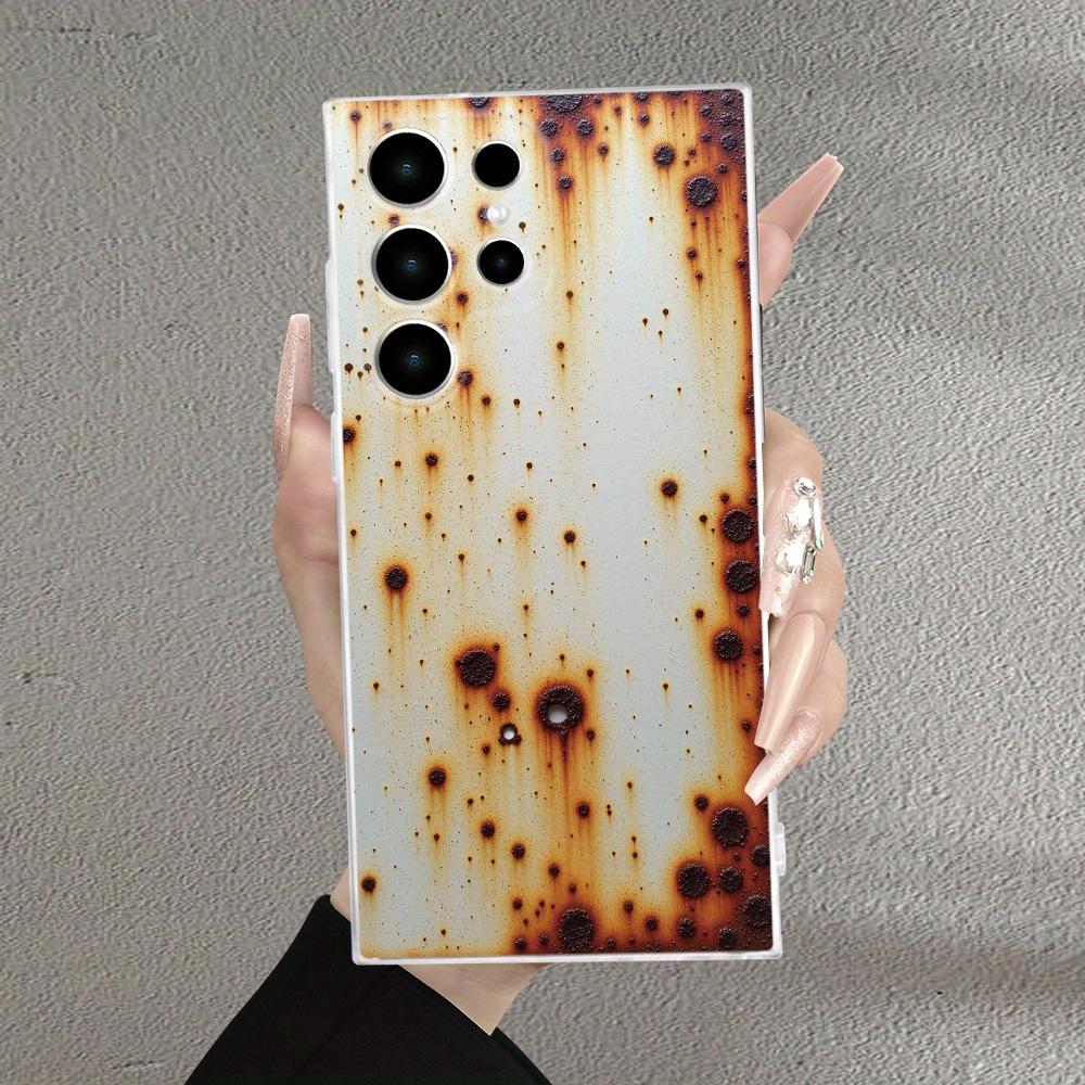 Retro Rusty Pattern Phone Case Transparent Soft TPU Phone Case for Samsung Galaxy S25 2024 S23 S22 S21 S20 Note 20 FE Ultra Plus