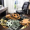 1pc Dice Pattern Office Round Area Rug,  Mat Suitable ForOffice, Under Office Chairs Bedroom Living Room Home Decor, Room Deco