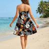 Women Sleeveless Strapless Tube Dress Floral Print Casual Summer Beachwear Lightweight Comfortable Fit Above Knee Length