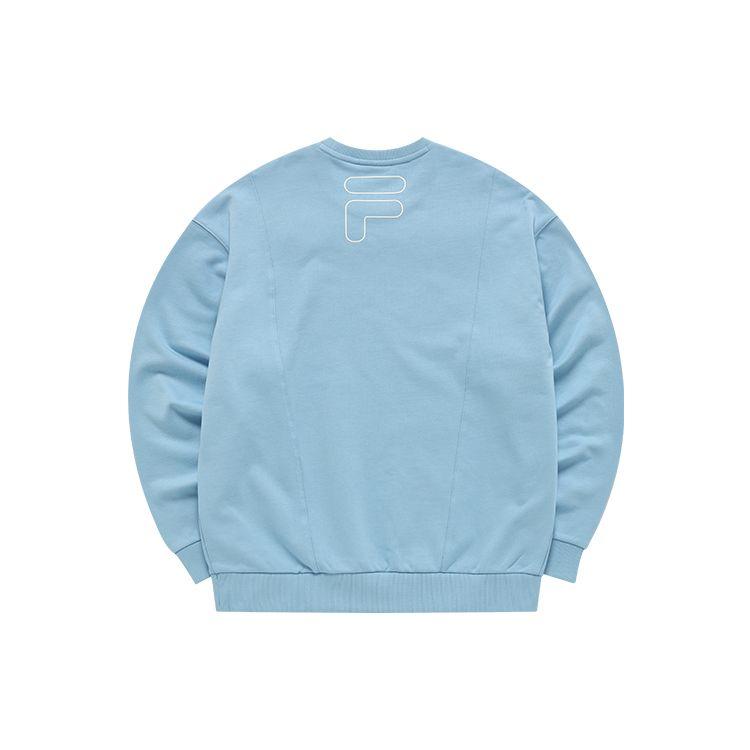 Fila Fusion Logo Print Sports Pullover Crewneck Sweatshirt Men Sweatshirt Daffodil-Blue T11U216201F-LB