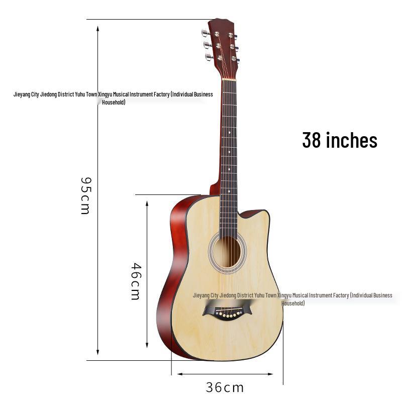 38-Inch Folk Guitar for Beginners - Popular Practice Guitar with Large Stock Available