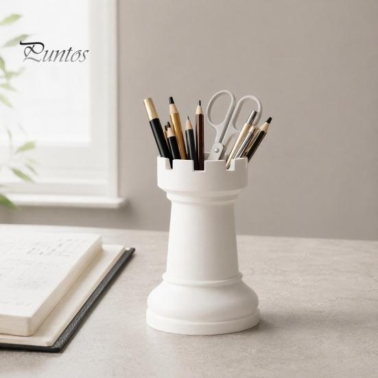 Chess Piece Design Pen Holder Holder, Makeup Brush Organizer, Minimalist Desk Decor, Multifunctional Organizer for Pens Brushes Dried Flowers,