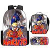 3Pcs Set NARUTO Anime Kids Mochila School Backpack with Lunch Bag & Pencil Case,Lightweight & Durable,For Ages 6-10 Boys & Girls