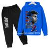 Kinder Lamine Yamal 2-teiliges Trainingsanzug Set Jungen Mädchen Fußballstar Hoodie + Jogginghose Set Grafisches Kapuzensweatshirt Sport Outfit