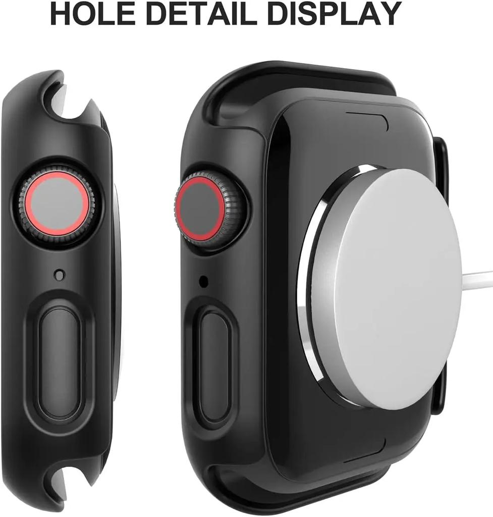 Gehärtetes Glas+Hüllen für Apple Watch Hülle 44mm 45mm 41mm 40mm Zubehör PC Displayschutz Abdeckung iwatch Serie 4/5/6/7/8/9/SE