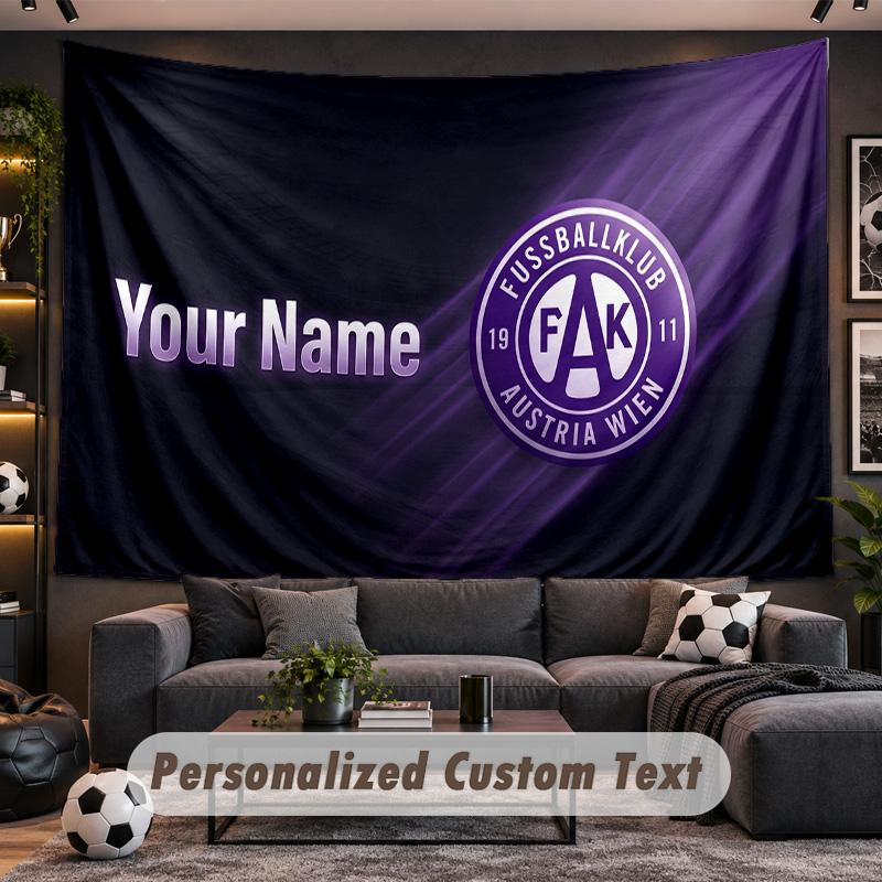 Austria Wien FC Personalized Tapestry Support Custom Name, Wall Art Home Decoration