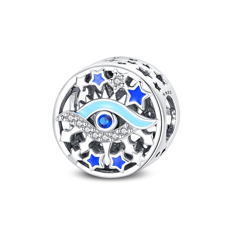 100% Rame Zircone Scintillante Occhio del Diavolo Occhio di Horus Auguri Migliori Portafortuna Perline Adatte a Braccialetti da 3 mm Gioielli Fai da Te