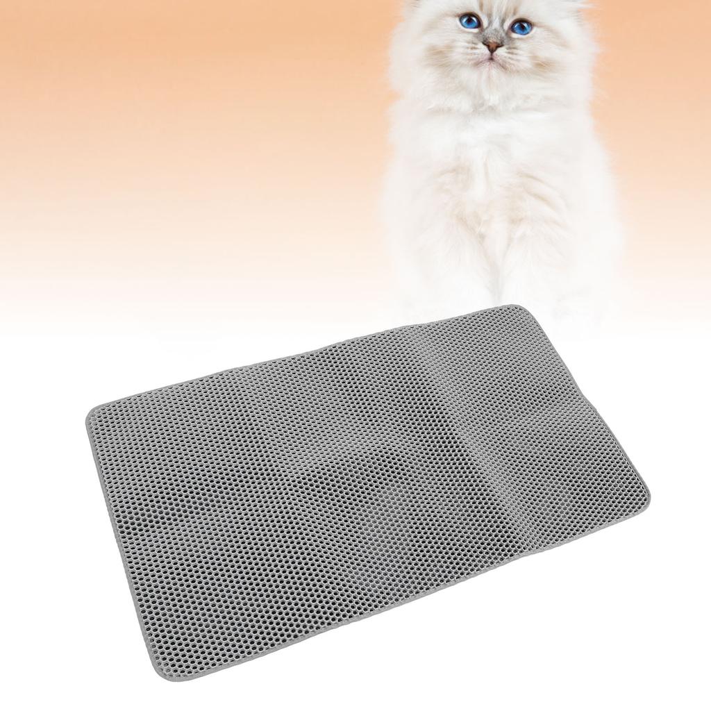 45.67 X 25.98in Cat Litter Mat EVA Anti Slip Water Resistant Easy to Clean Pet Litter Trapping Mat for Kitty