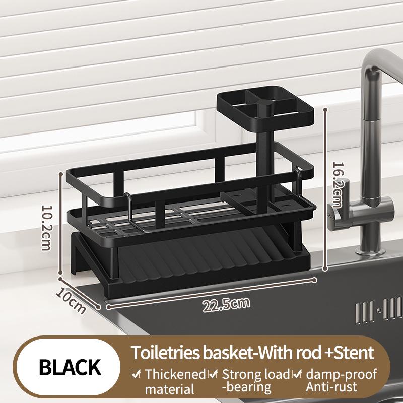 No-Drill Sponge & Brush Holder Rack for Kitchen Sink