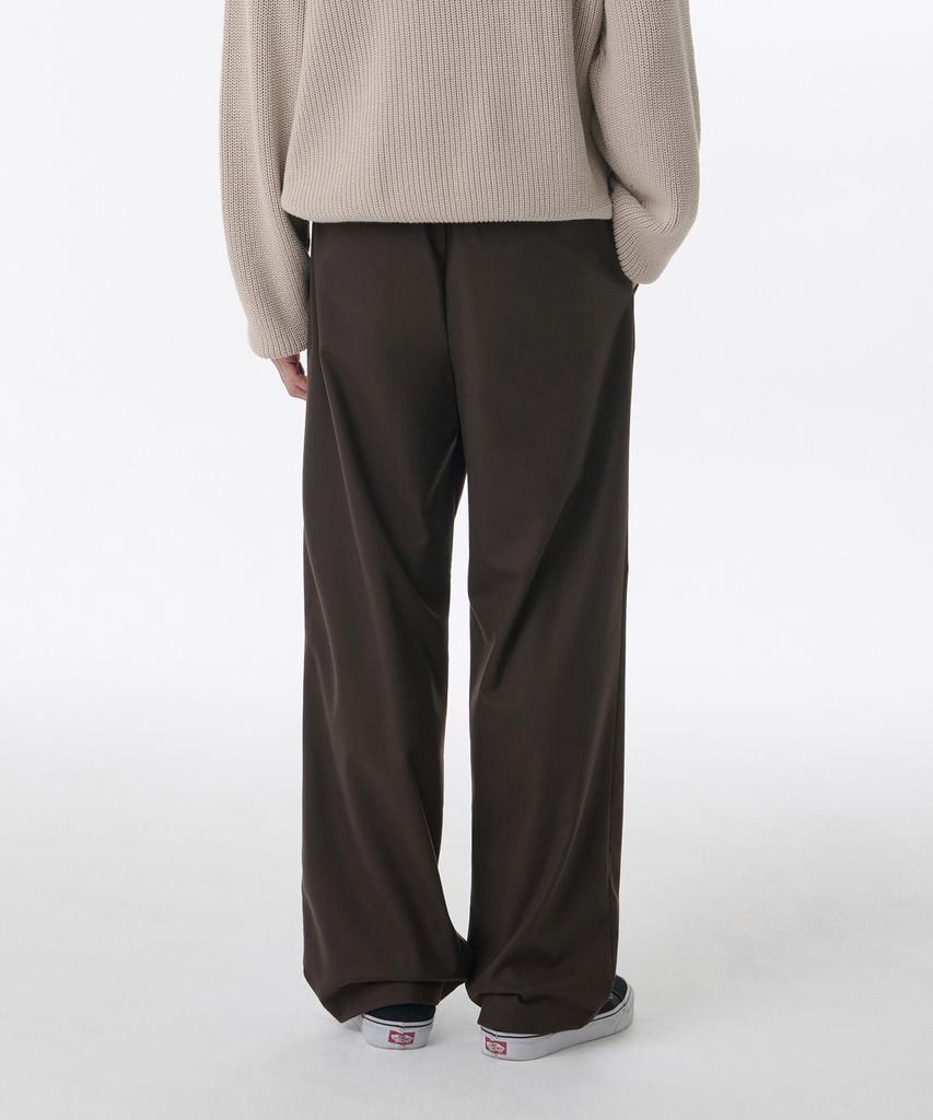 Musinsa Standard Brushed One-Pleat Wide Banded Slacks [Brown]