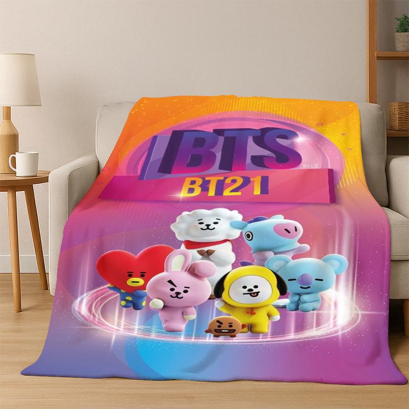 Fashion B-BTS Kpop Ultra Soft Flannel Throw Blanket, Warm Cozy Blanket for Couch Sofa Bed Bedroom Living Room Travel Gift