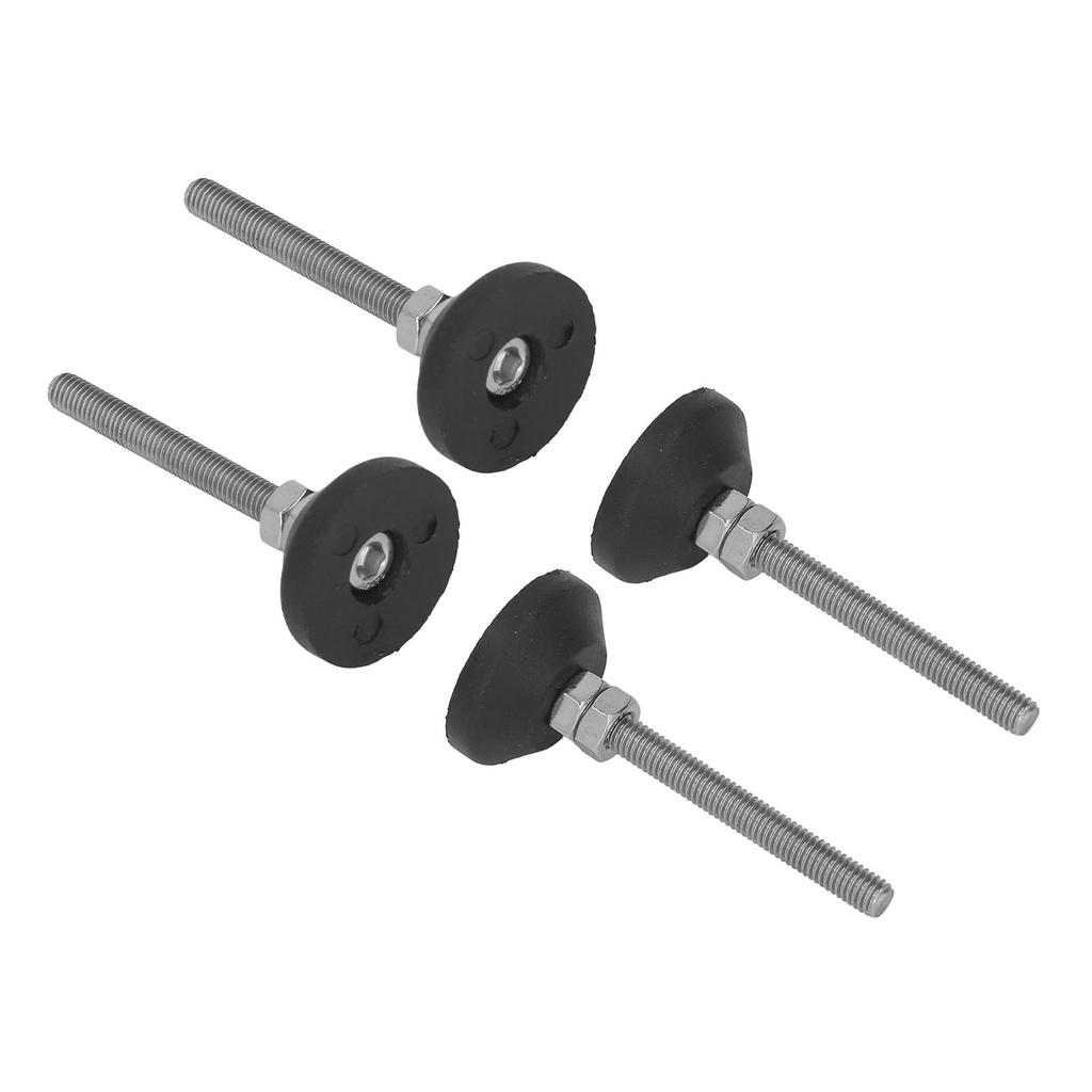 4Pcs Swivel Leveling Mounts Furniture Glide Adjustable Nylon Rubber Base Leveling Pads D30xM6x50 Black