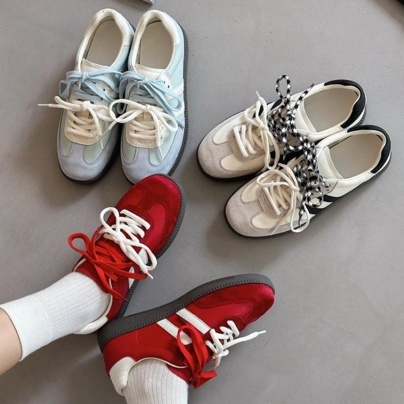 Spring/Autumn Lace-Up Comfortable Large Size Walking Shoes Fashionable New Round Head Sexy Thick Sole Casual Sneakers For Women