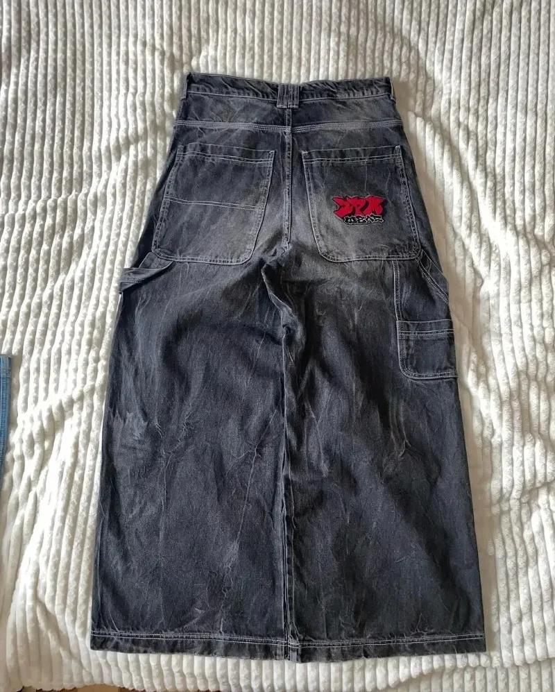 RogueWave Y2K Nové Streetwear Džíny Vintage Prané Volné Džíny Harajuku Punk Rovné Ležérní Gotické Široké Kalhoty