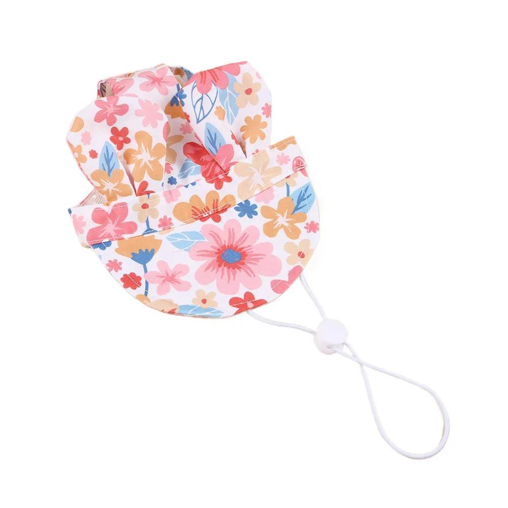 

Summer Bucket Hats for Cats and Dogs Beach Sun Cap Cartoon Flower Fisherman s Cap Outdoor Sun Protection Hat For Pet cats puppy 30-40CM