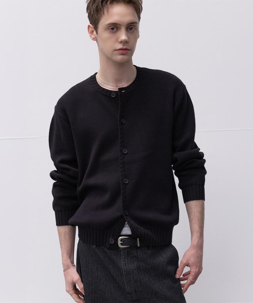 Decoroso Panel Rib Round Cardigan [Black]